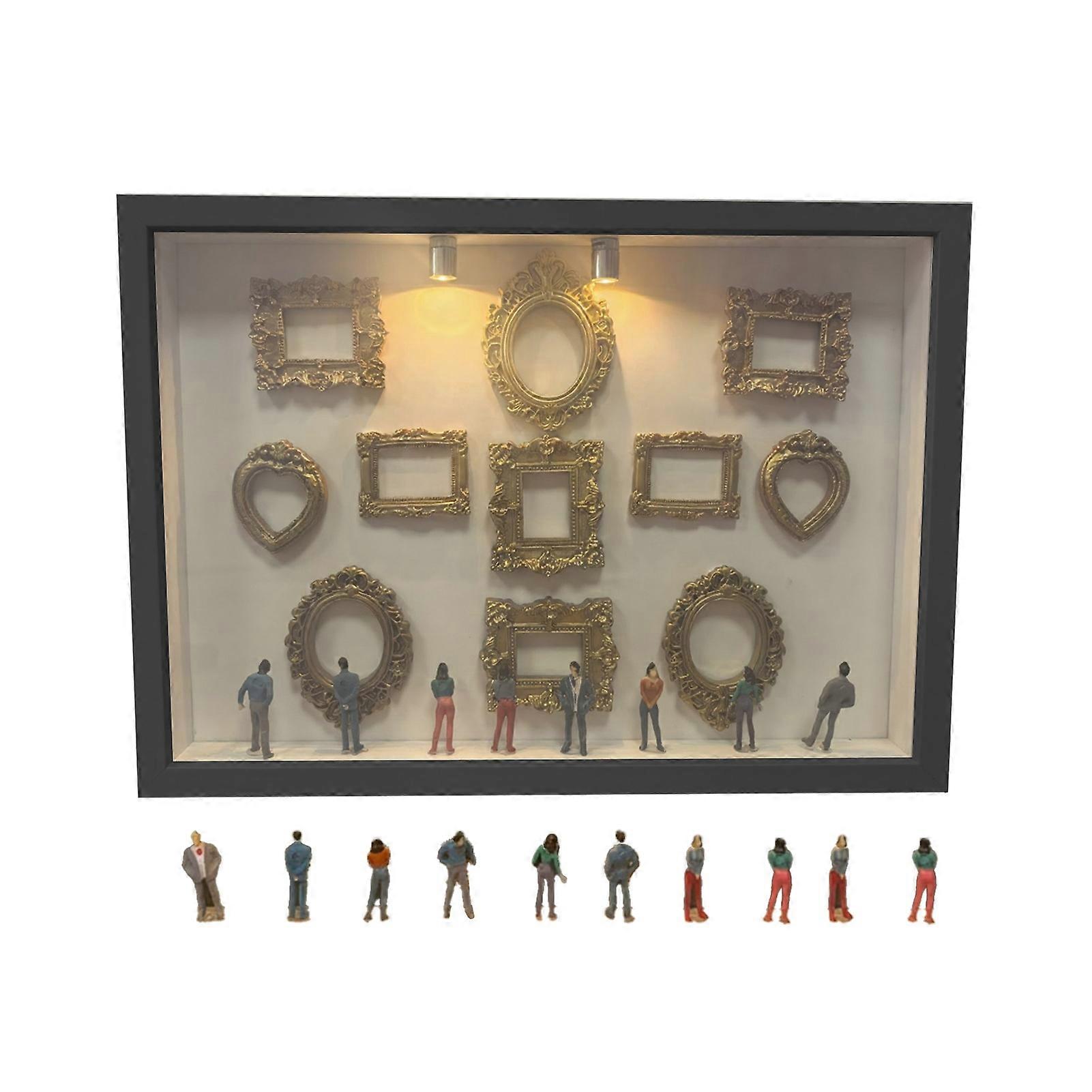 Silhouette Box with Frames and Figures for Memory Display