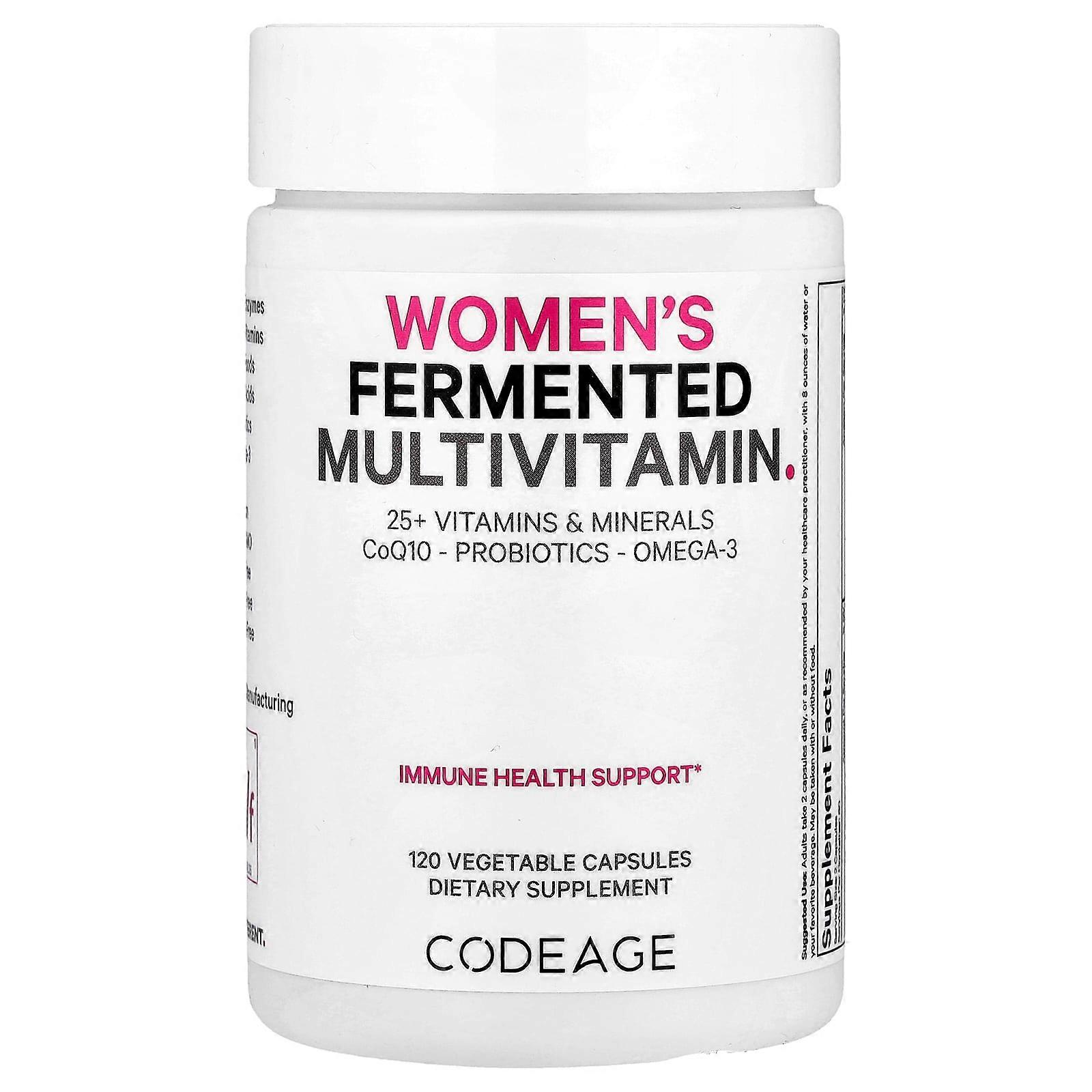 Codeage, Fermented, Women's Multivitamin, 25+ Vitamins, Minerals, 120 Capsules