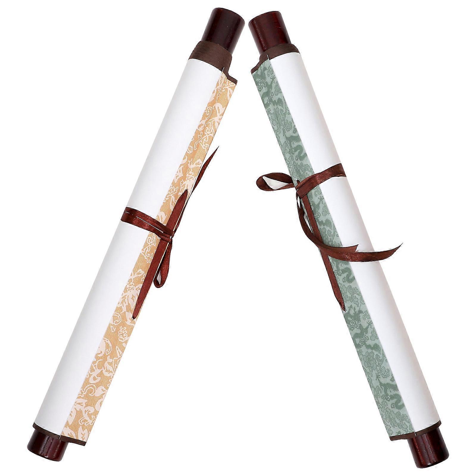 2Pcs Blank Scroll Calligraphy Blank Scroll Hanging Scroll Small Calligraphy Scroll Calligraphy Painting Paper