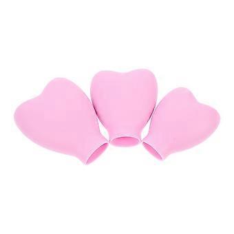 Sminkborsteskydd Silikonborsteskydd för 3 st återanvändbara fodral Rosa