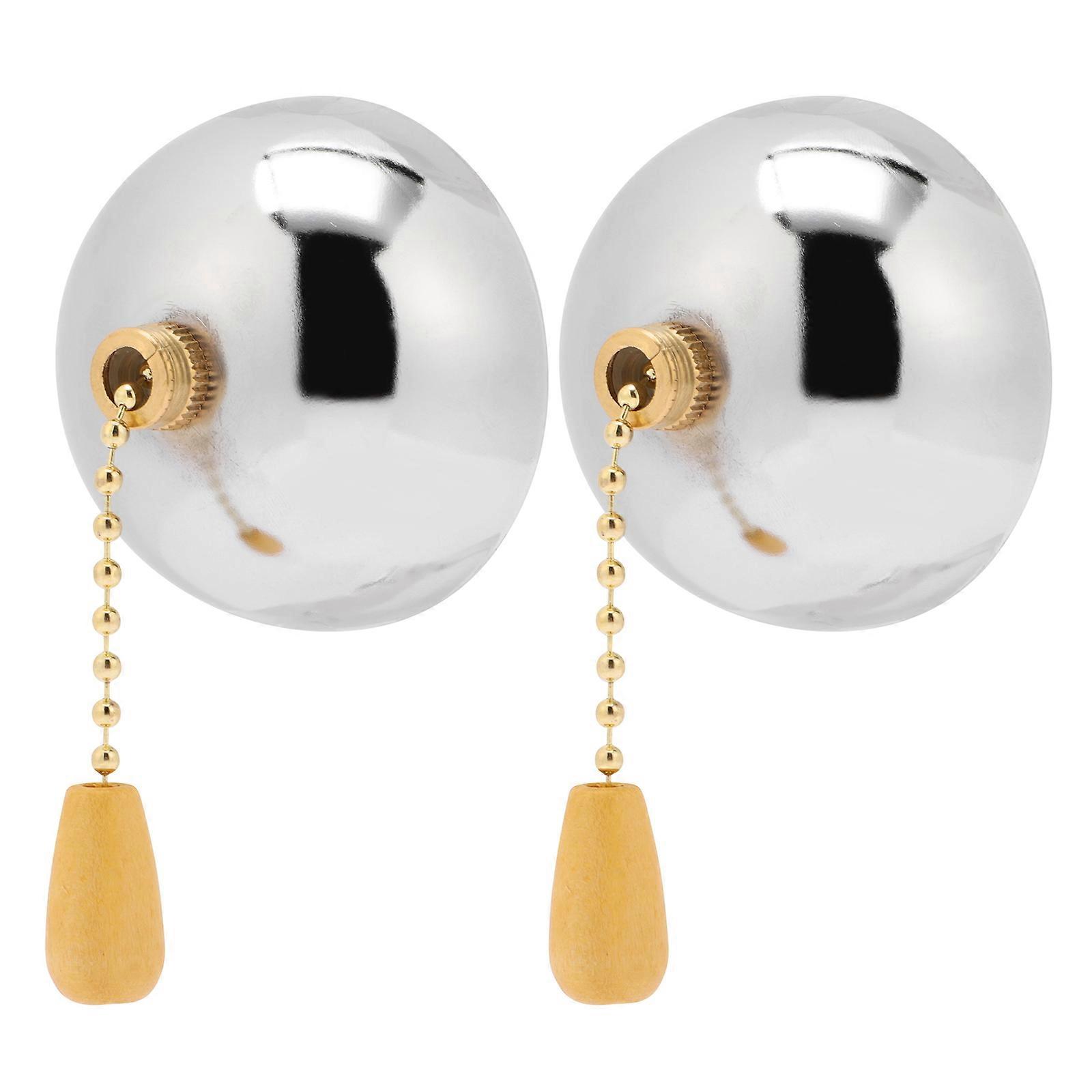 Pull Chain for Lamp Ceiling Fan 2Pcs Silver Iron Pull Rope Switch