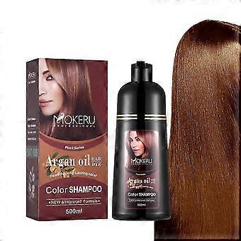 2026 Argan Oil Hair Color Shampoo for Gray Hair Hair Dye Shampoo Colors Hair in Minutes Long Lasting 500ml Chestnut-xigua