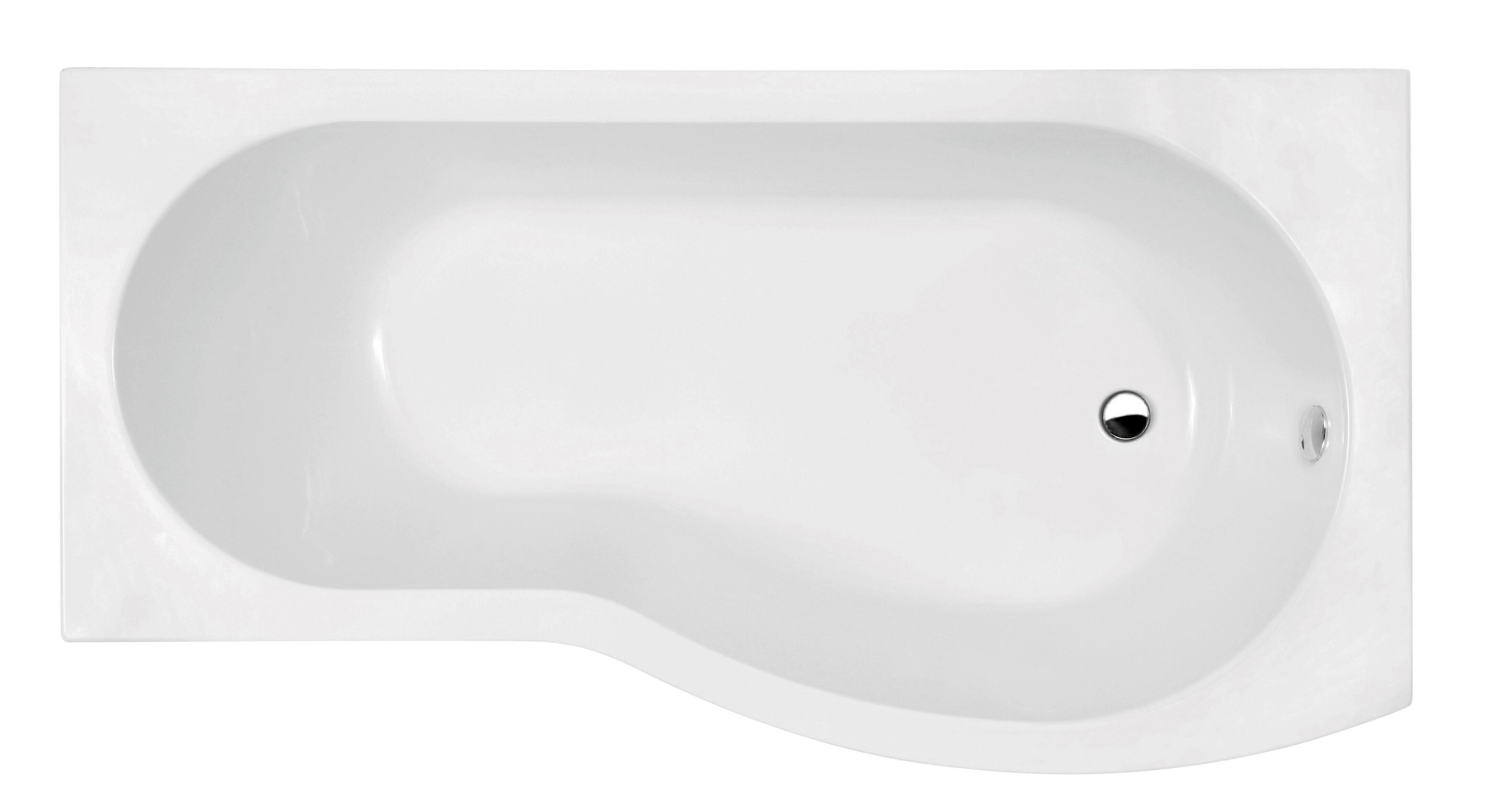 1500mm B shaped shower bath RH