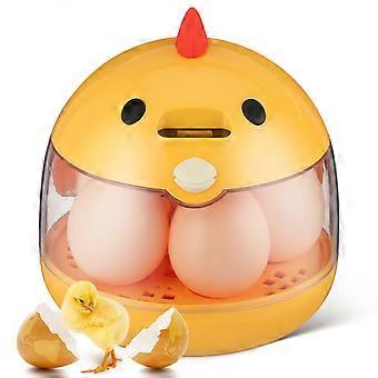 Petit incubateur d’œufs pour œufs de caille Contrôle automatique intelligent de la température et de l’humidité Incubateur d’oiseaux portable pour poules Perroquets Oiseaux Jaune