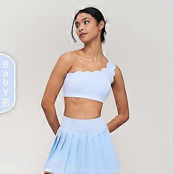 Women's Sports Bra, Single Shoulder Strap, Removable Pads, Push-Up Yoga Bra with Stylish Back