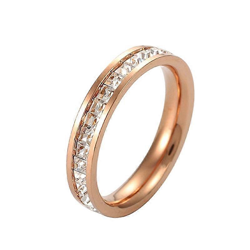 2 PCS Titanium Diamond Ring, Size: US Size 6