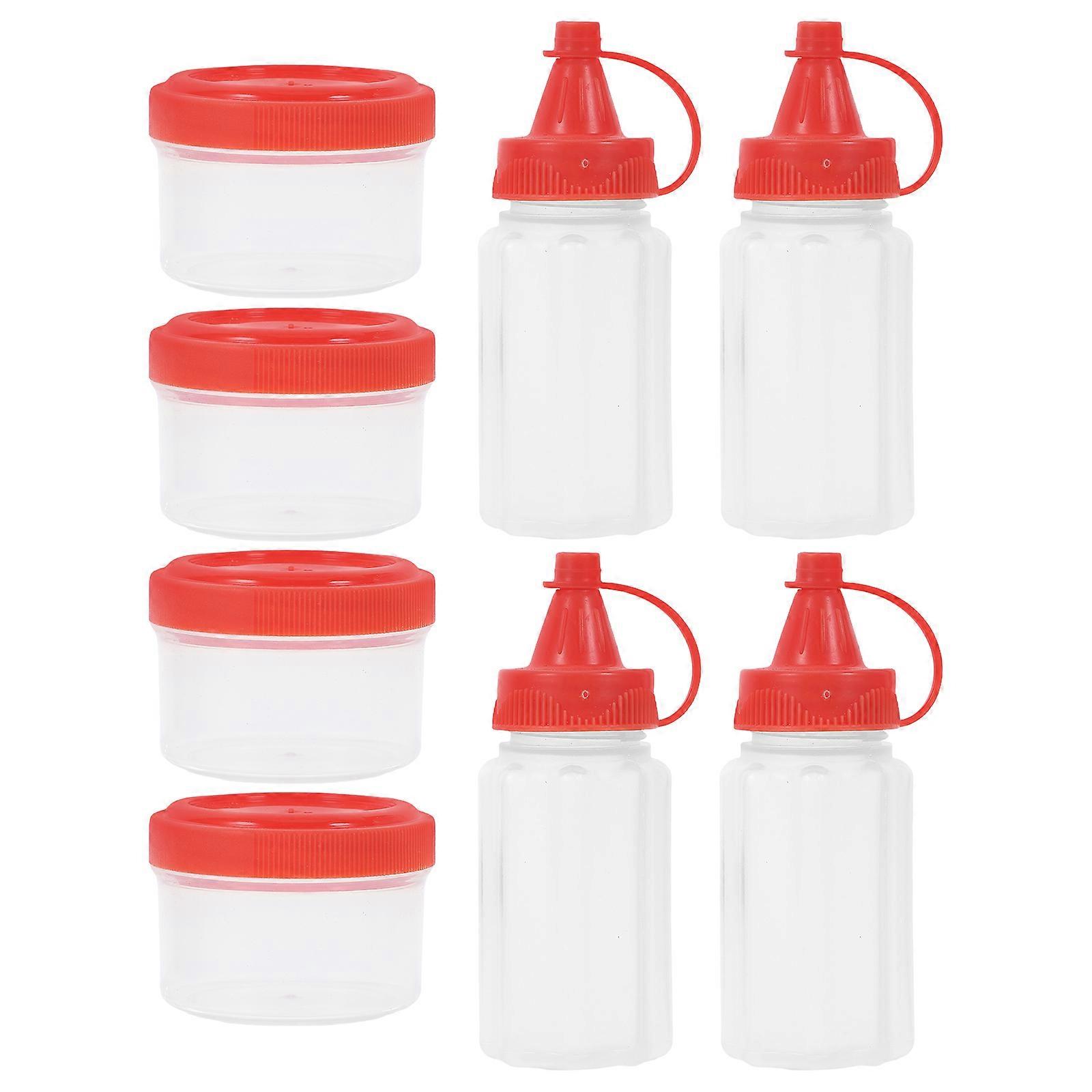Jam Squeeze Bottle for Sauce Storage 4Sets Red Mini Sauce Portion Containers