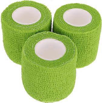 Elastic Bandage for Dogs Cats Small Animals 3pcs Green Medium Sports Bandage Adhesive Tape Pet Injury Bandages  Green