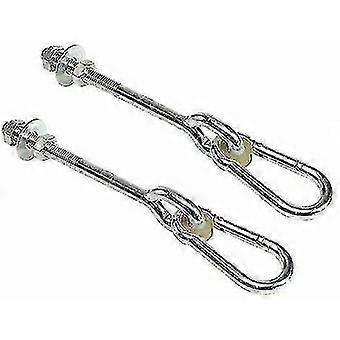 Set Of 2 -15cm Swing Hooks With Carabiner, Galvanized Screw Fixing Hooks UI