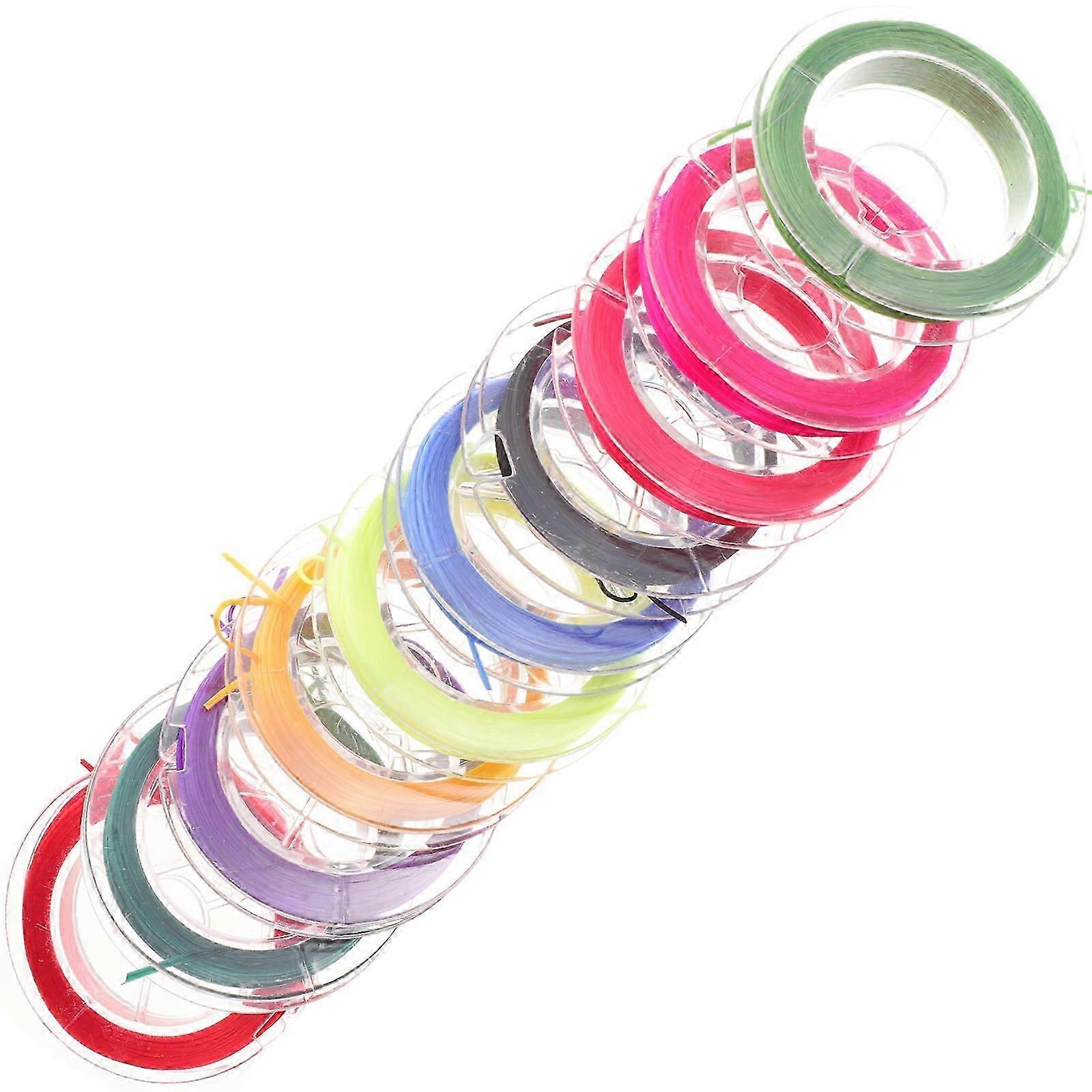 Multifunksjonell elastisk armbåndstau fargerik perletråd 10 ruller