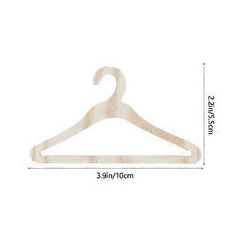 Wooden Dolls Hanger for Doll 10Pcs Mini Clothes Hangers in Khaki