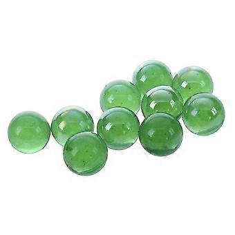 10 stk. kugler 16 mm glaskugler i knicker-stil, dekoration i farver, nuggets, legetøj, grøn