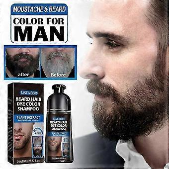 Beard Hair Dye Shampoo for Men, Herbal Black Hair Color Shampoo for Gray Hair Coverage 5 Minute Instant Beard Coloring Dye Shampoor