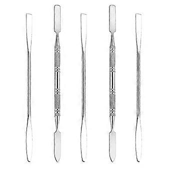 5 stks make-up spatel tool metalen set professionele schoonheid roestvrij staal cosmetica mixer lange metalen spatel depotting menggereedschap