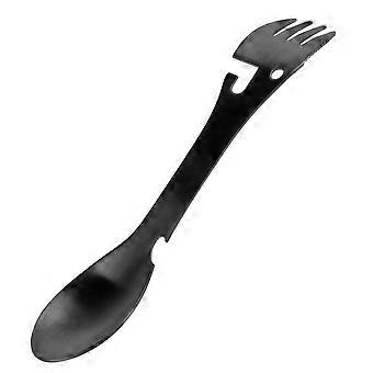 Camping Spork 4 in 1 Stainless Steel Outdoor Utensil with Fork Knife Bottle Opener for Hiking Travel