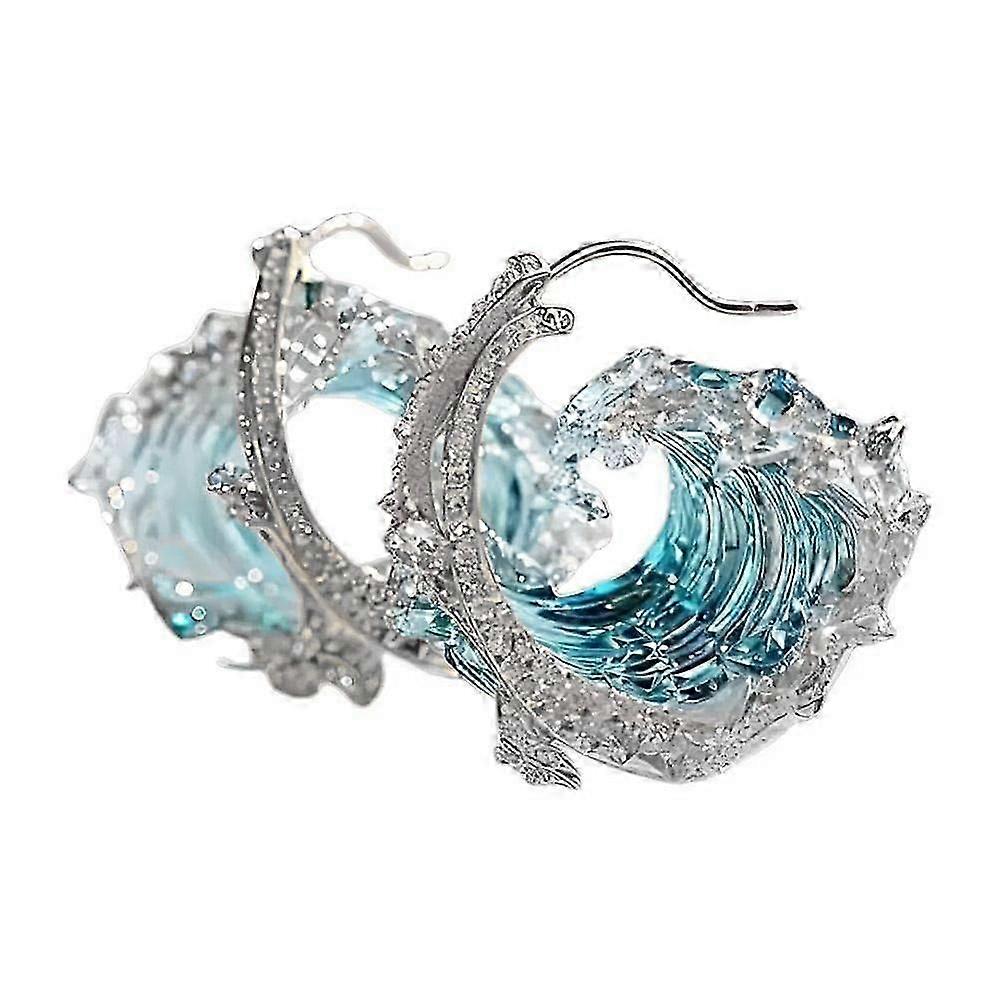 Women's Ocean's Oath Wave Silver Earring