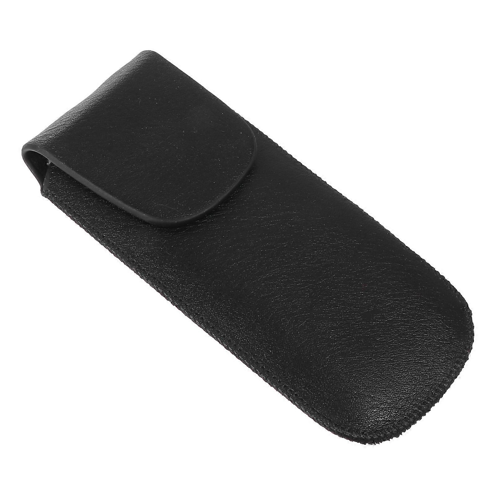 1 Pc Practical Ten-hole Harmonica Storage Box Blues Harmonica Leather Case (Black)