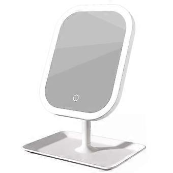 Small Illuminated Vanity Mirror For Travel Dimmable Touch Screen Tabletop Cosmetic Mirror Dorm Room Essential