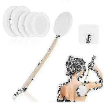 Long Handle Back Body Lotion Applicator, 6 Replaceable Pads + Hook Included