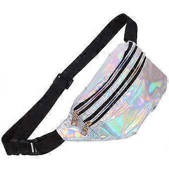Fanny Pack Waist Bag for Storage Use with Silver PU Material