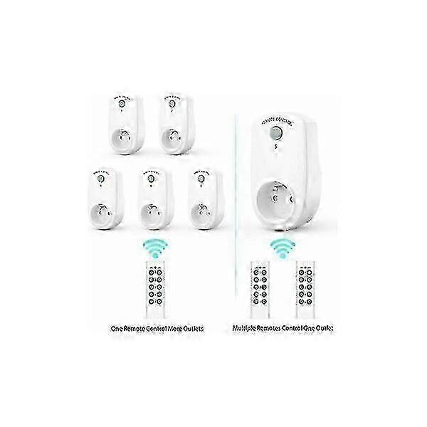 Durable Wireless Sturdy Remote Control Sockets, 5-piece Set, 30-meter Remote Control Compatible with Most Devices