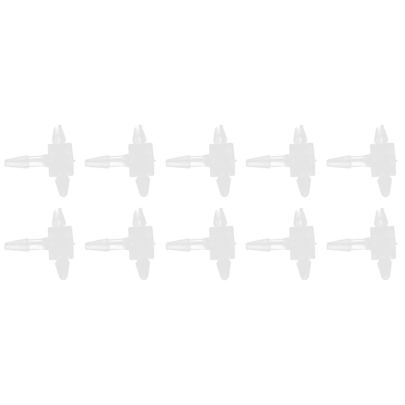 10Pcs Pressure Proof 3-Way T Shaped PP Plastic Barb Fitting