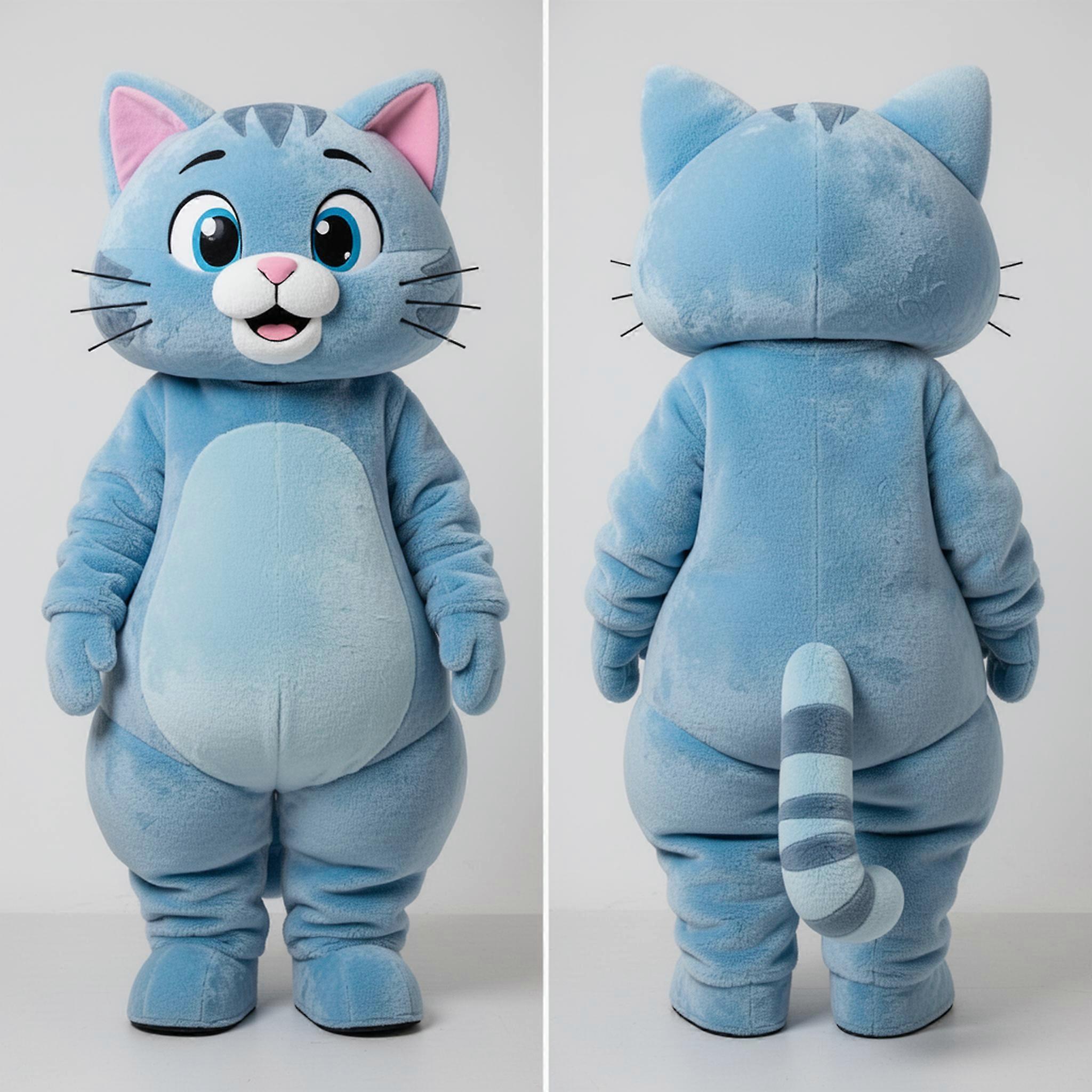 MASTICOT Sky Blue Rounded Cat Mascot