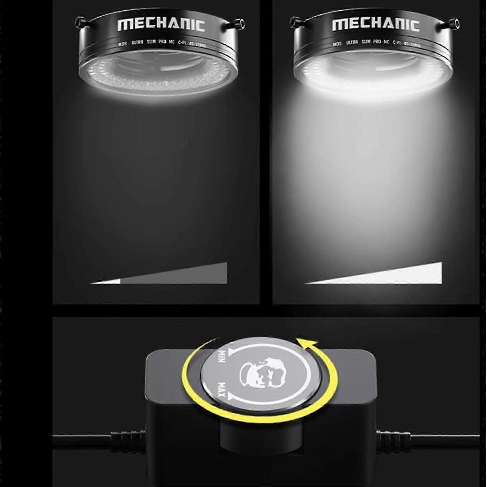 Microscope Ring Light Polarized Ring Lamp Adjustable 72 LED Ring Light Source Anti Glare Eliminates Reflection