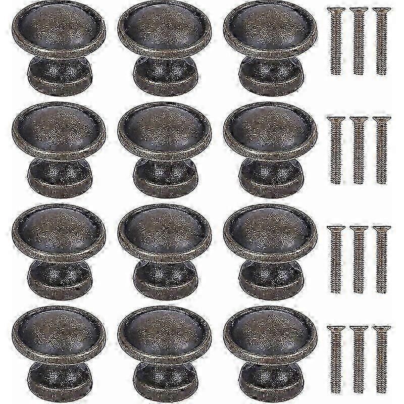 12Pcs Bronze Vintage Drawer Knobs, 23*19*15mm Door Drawer Knobs, Cabinet Pulls, Round Cabinet Knobs, Cabinet Pulls, Kitchen_JJ