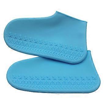Silicone Rainproof Shoes Cover for Anti-Slip Protection 1Pair Blue