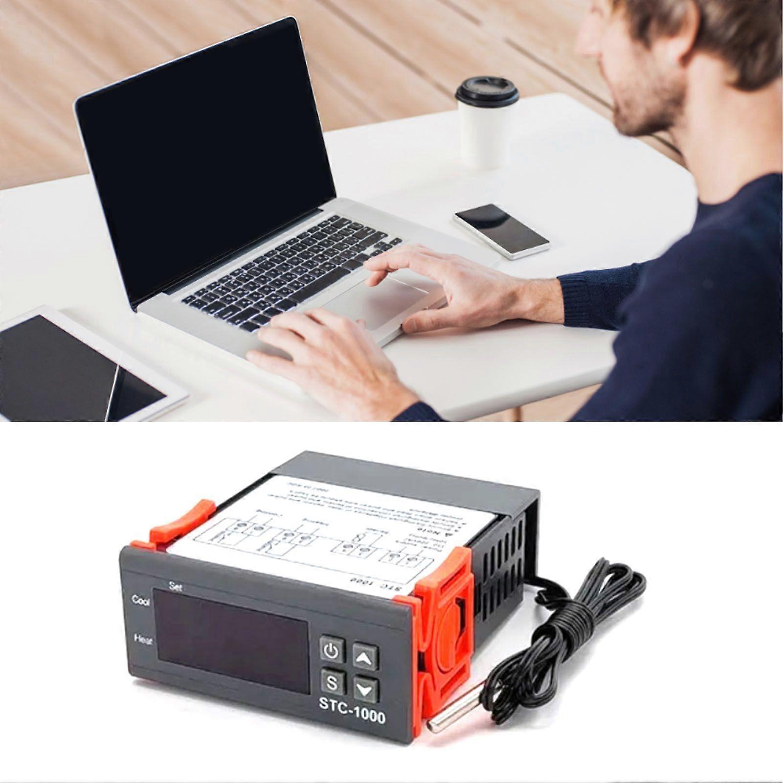 Thermostat Switch Cooling Heating Adjustable Alarm Function Digital Temperature Switch 110V?220V Black