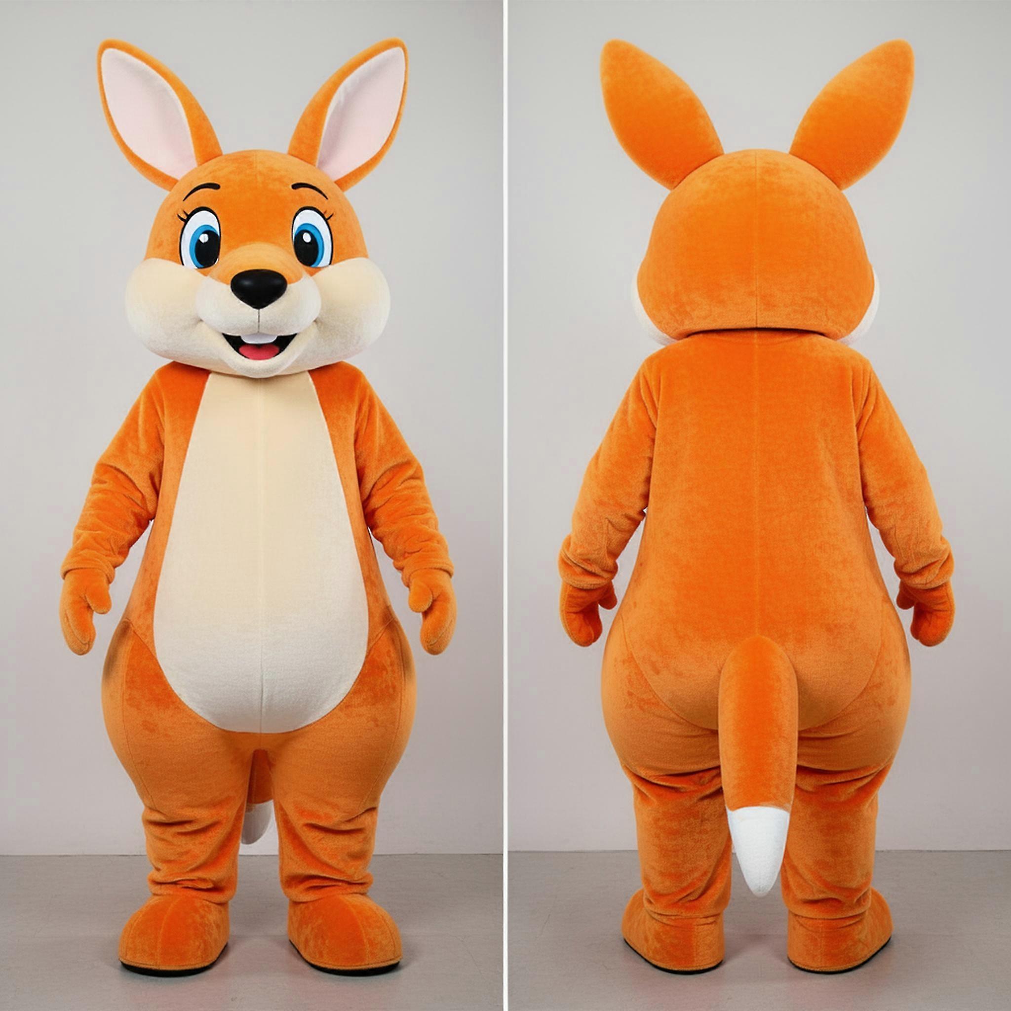 MASTICOT Orange Playful Kangaroo Mascot