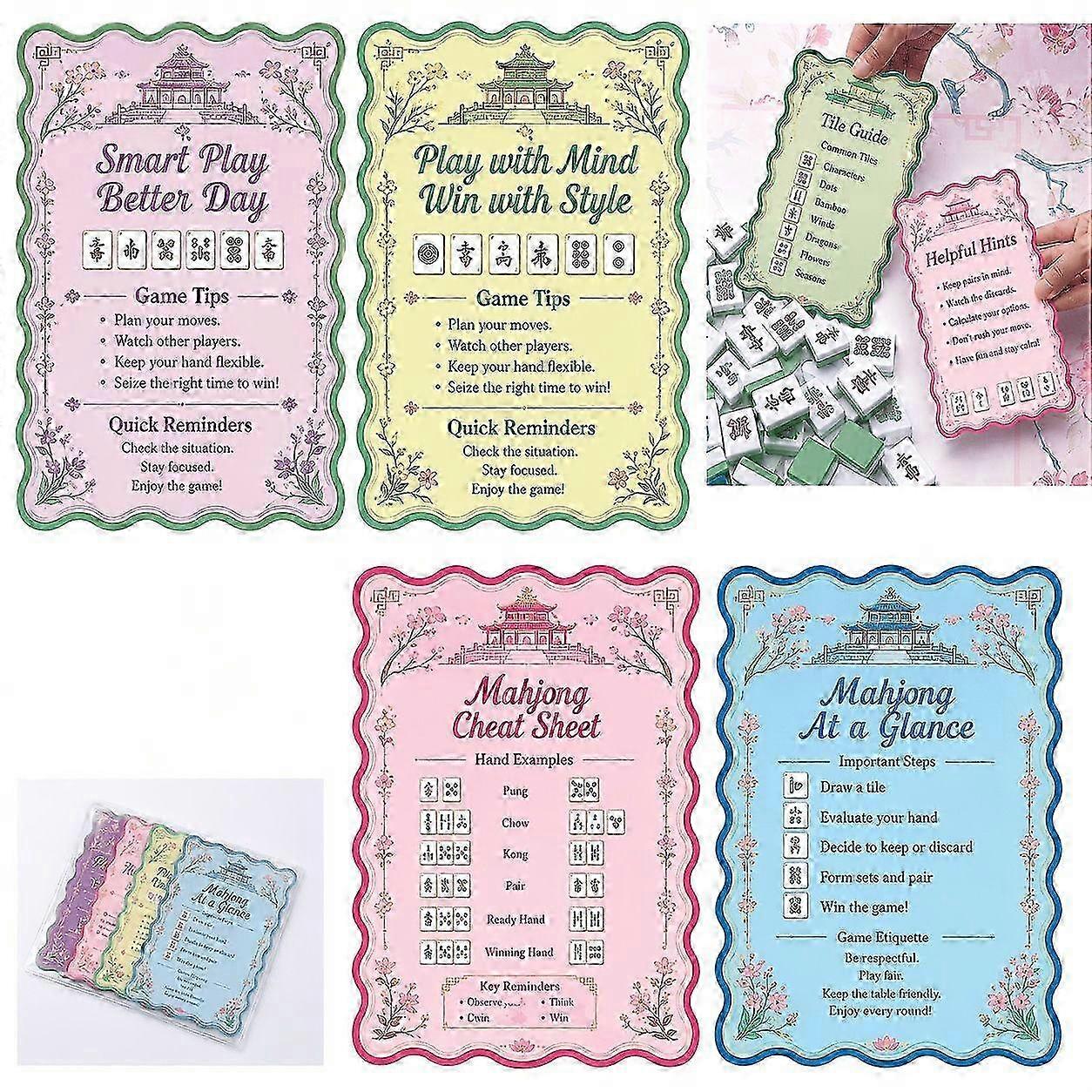 Waterproof Mahjong Rule Reference Set