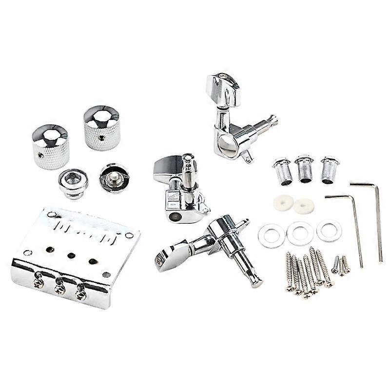 3-string Hard-tail Adjustable Bridge Guitar Parts With 1R2L Strings Knobs Backs Compatible For Cigar