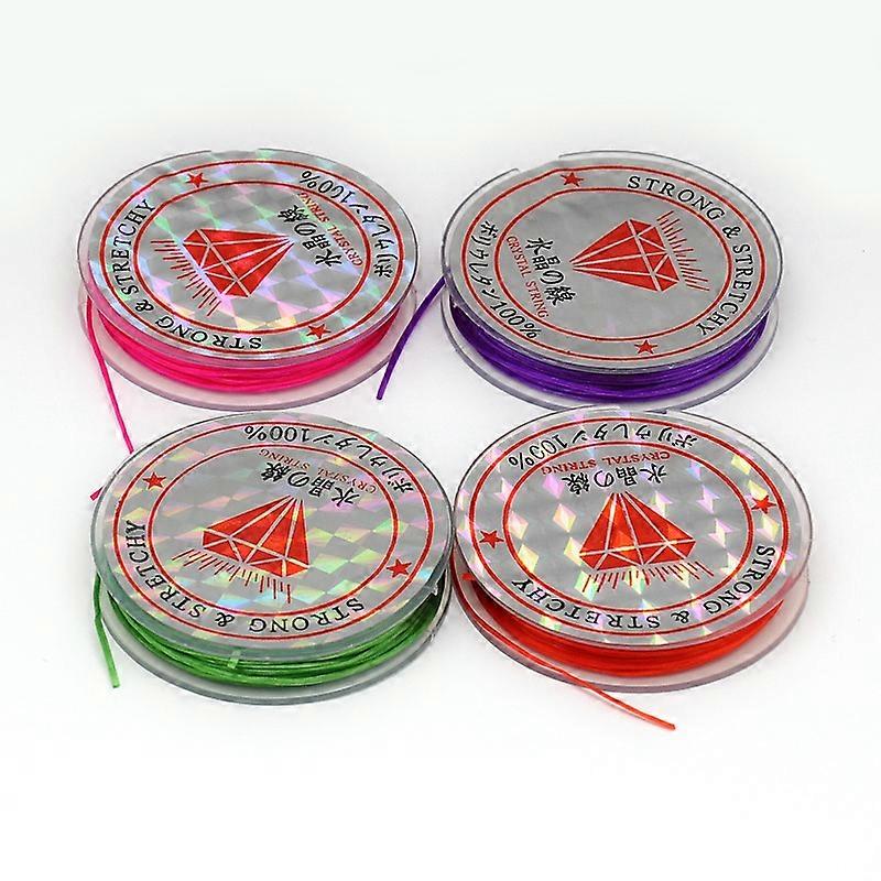 10rolls Flat Elastic String String Cord Threads Mixed color 0.8mm 10.93 yards(10m)/roll