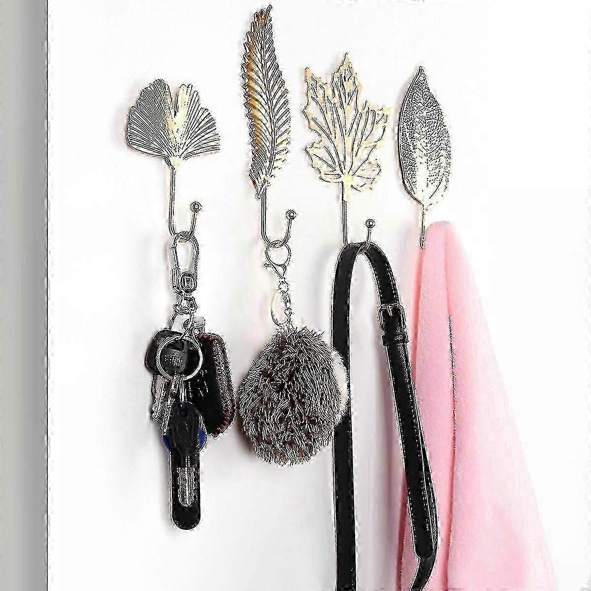 Bathroom Storage Rack Kitchen Clothes Holder Wall Hanger Room Decor Leaf