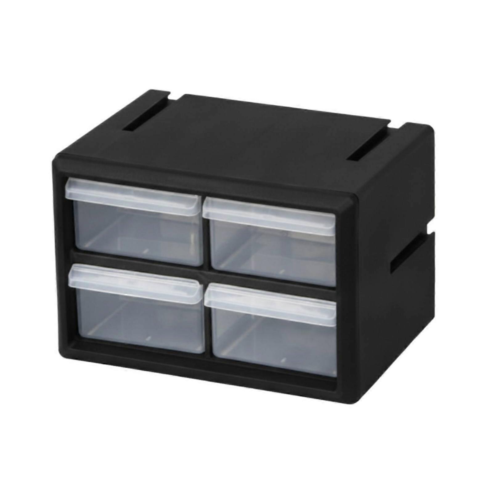 Small Parts Organizer Rectangular Transparent-Front Drawer Cabinet