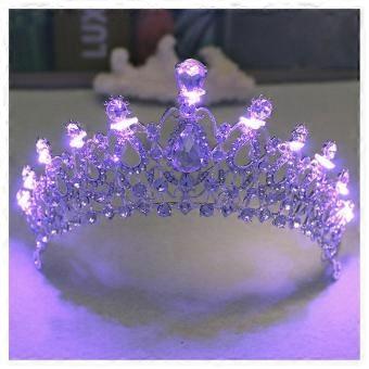 lysende hodeplagg kvinnelig hårbøyle hypoallergen hodeplagg med rhinestone for bursdag scene fest show kle seg ut