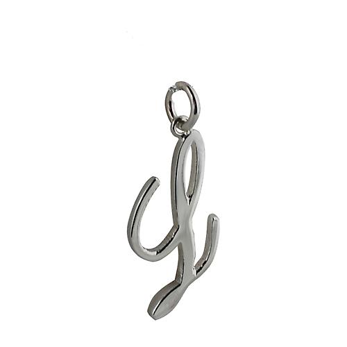 Silver 26x13mm plain Palace script Initial L Pendant