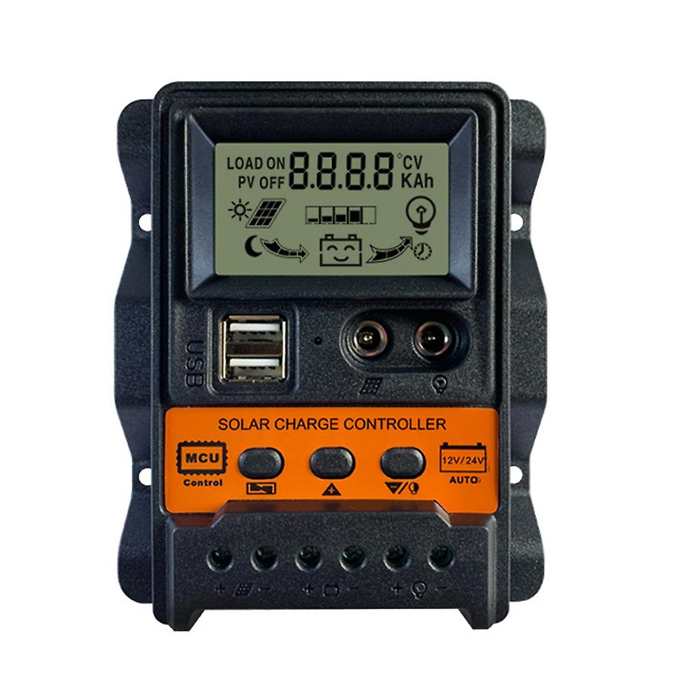 Lcd Display 12v/24v 30a Pwm Solar Charge Controller Panel Battery Regulator Dual Usb