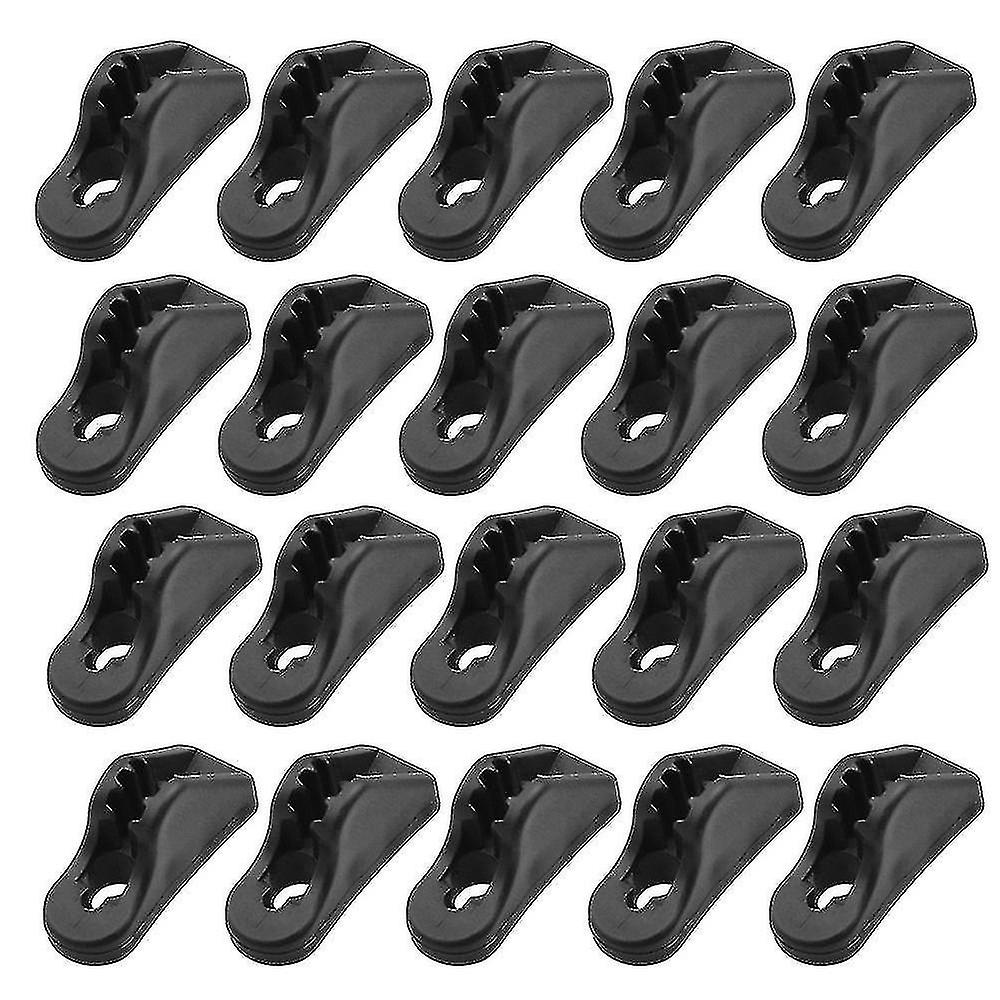 20pcs Camping Tent Awning Rope Tie Down Adjuster Non Slip Wind Rope Buckles Triple-corner Cord Tensi