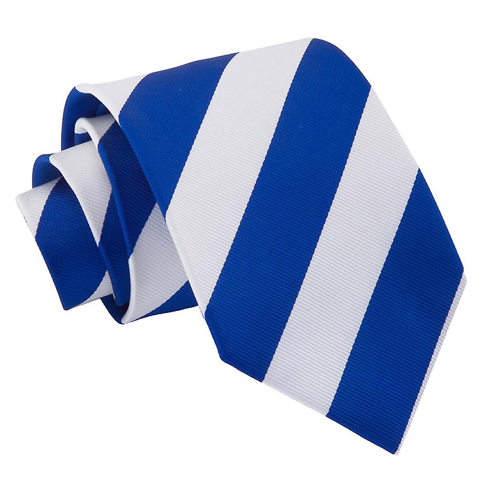 Royal Blue and White Striped Tie