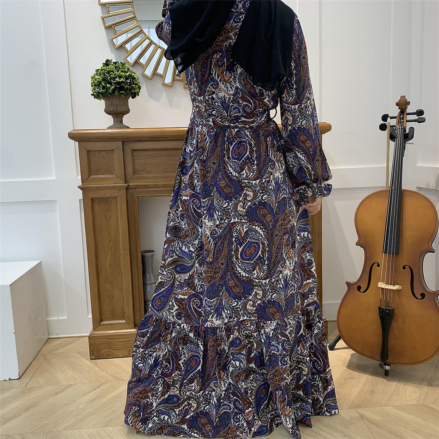 Robe Musulmane Dubai Luxe - Kaftan Marocaine Longue Manches Longues - Abaya Orientale Grande Taille - Cadeau