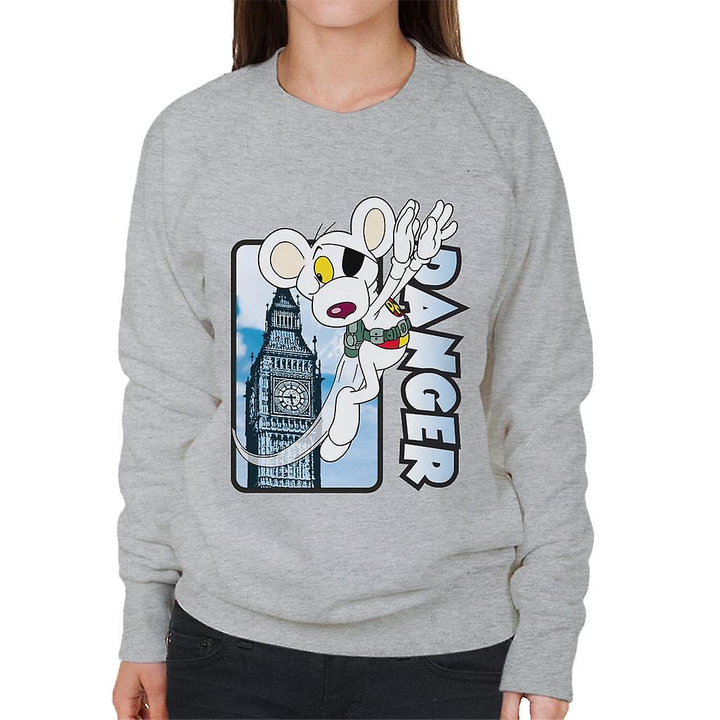 Danger Mouse Flying Past Big Ben Women's Sweatshirt