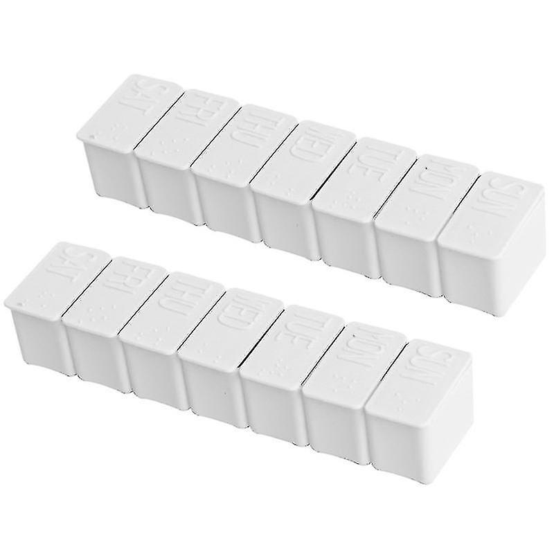 2pcs 7 Days Tablet Dispenser Pill Box Holder Weekly Organizer Container Portable Travel Storage Case