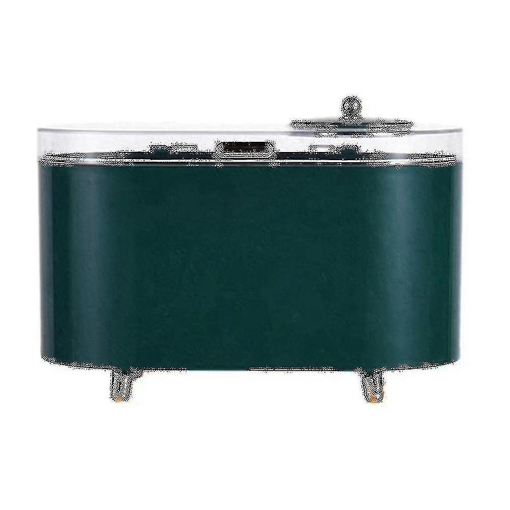 Makeup Organizer Storage Box With Small Mirror 2l Capacity (green)