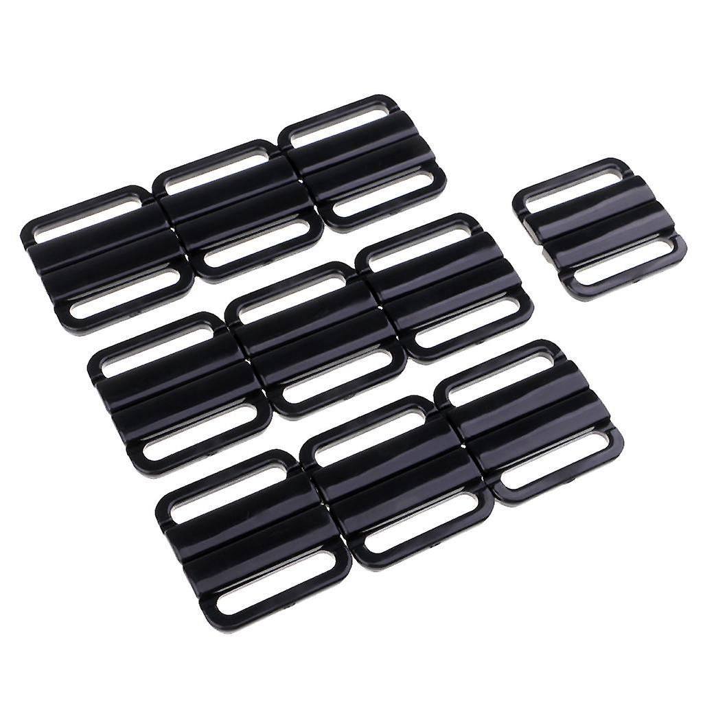10 Set Plastic Bra Closure Sewing Clips Back Strap Holder Accessories Black