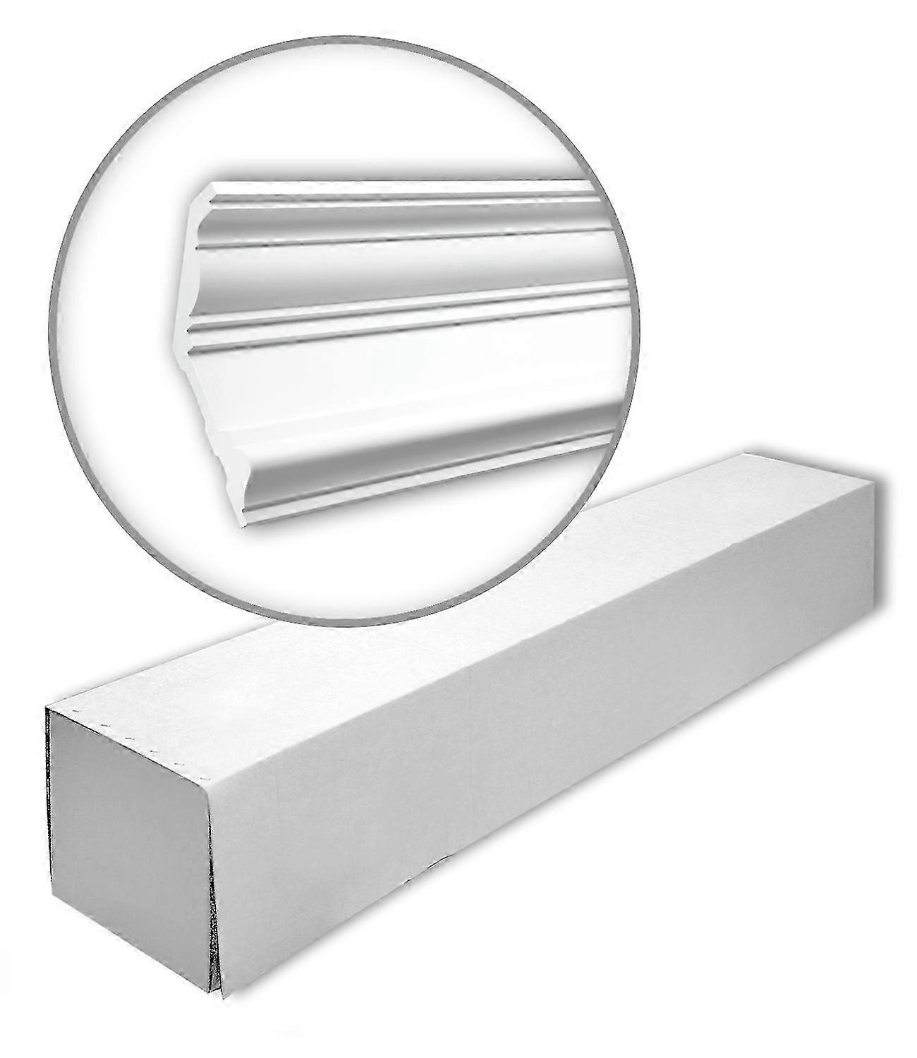 e-Delux GmbH 4 x Eckleisten 150132-box 8 Meter Profhome Polyurethan Hartschaum 200 cm weiß vorgrundiert leicht, robust, extrem maßhaltig