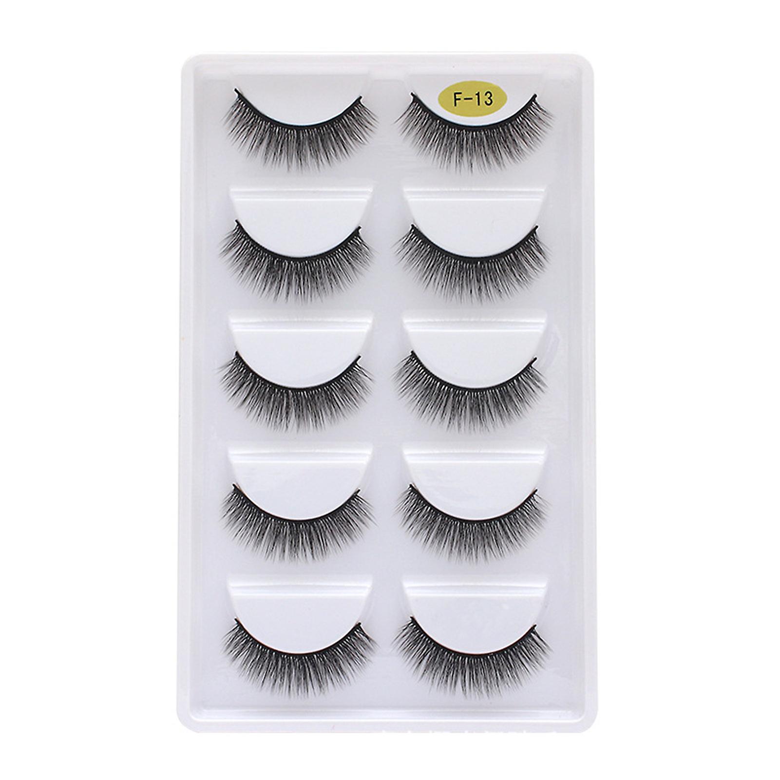5 Pairs Simulation  False Eyelashes Soft Non Irritation Fluffy Lashes Eyes
