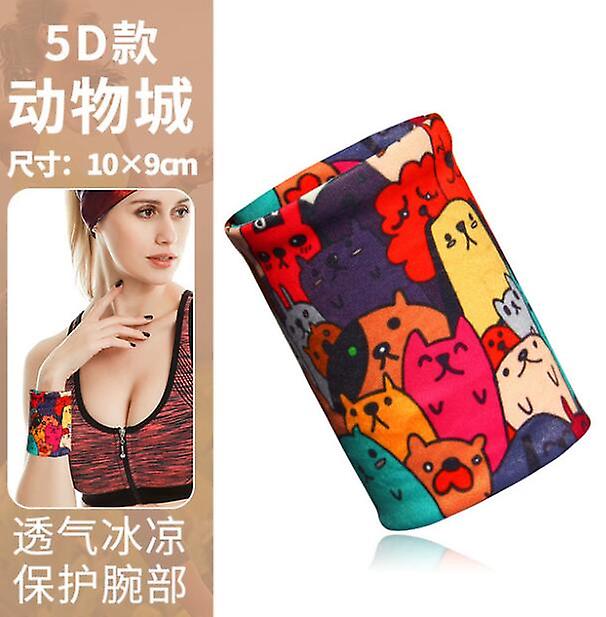 1pcs Colorful Print Unisex Sport Sweatband Wristband Wrist Protector Running Badminton Basketball Brace Terry Cloth Sweat Bands-1pcs Animal